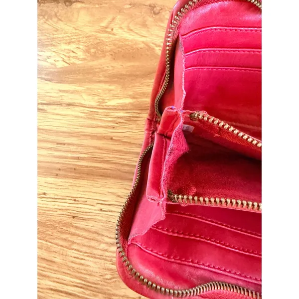 Rustic Red‎ Leather Studded Zip Around Continental Wallet Large Boho Festival - Image 14
