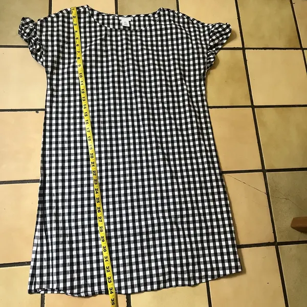 Tabitha Webb Dress 8 Checkered Black White Plaid Preppy Boho Country Ruffle Mini - Image 8