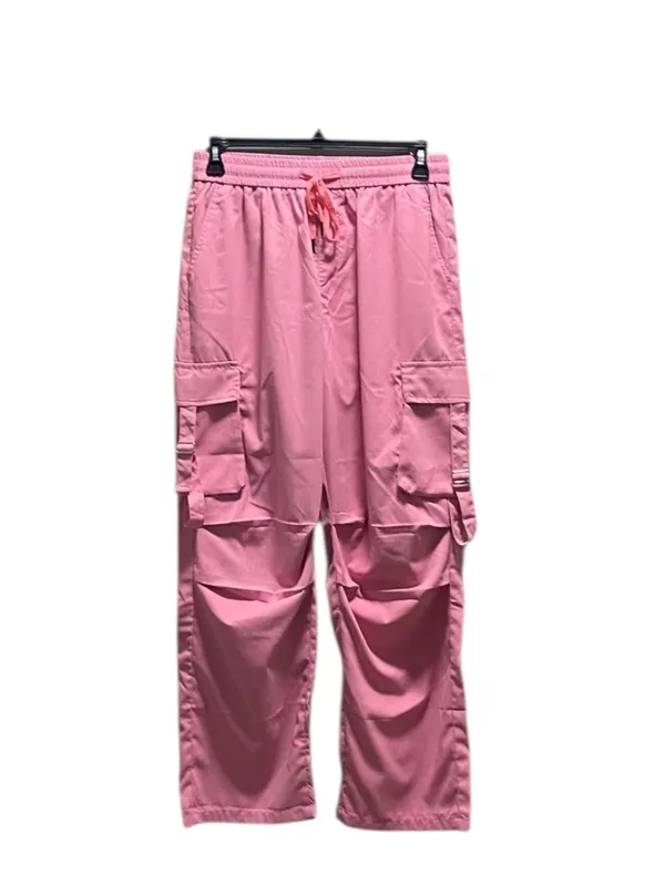 Boutique Wide Leg Cargo Pants Pink Size XL Y2K Rave Summer Retro Coastal Casual Minimalis - Image 2