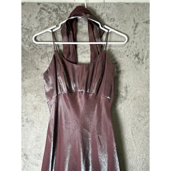 Vintage Y2K Indie Sleaze 90s Prom Maxi Dress Goth Grunge Baddie 4 Iridescent‎ - Image 2