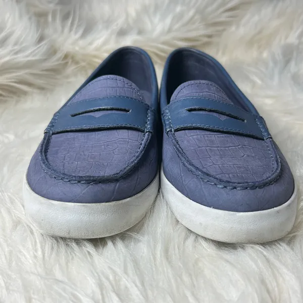 Cole Haan Penny Loafers Women's Size 8.5 B Nantucket Loafer Blue Crocodile - Image 6