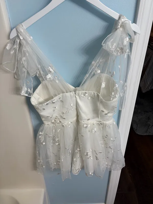 Lulus Tie Strap White Romper  - Image 5