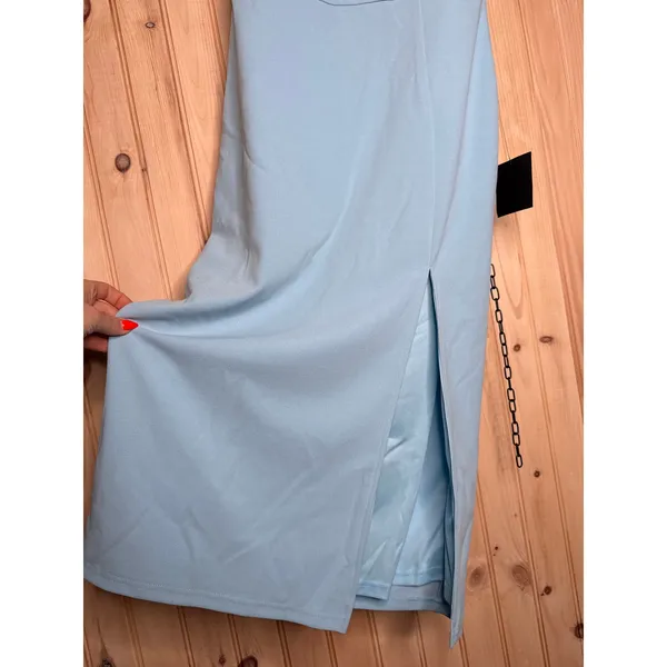NWT Lulus Stun and Done Light Blue Sleeveless Bodycon Midi Dress Party Size L - Image 5