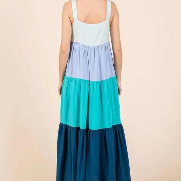 Mittoshop Color Block Tiered Pull-On Maxi‎ Dress - Image 5
