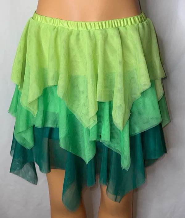 Green mesh layered skirt - Image 3
