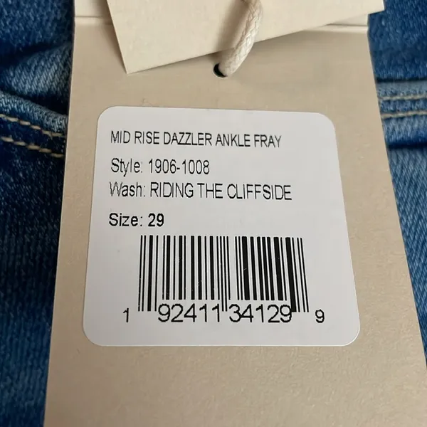 NWT MOTHER Denim Mid Rise Dazzler Ankle Fray Jeans Riding Cliffside Size 29 - Image 10