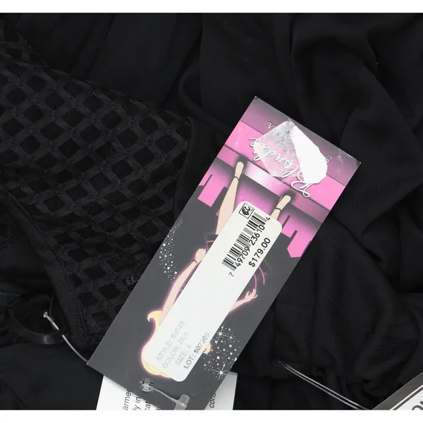 NWT Blondie Nites Juniors Crochet Trim Sleeveless Gown Black 5 - Image 4