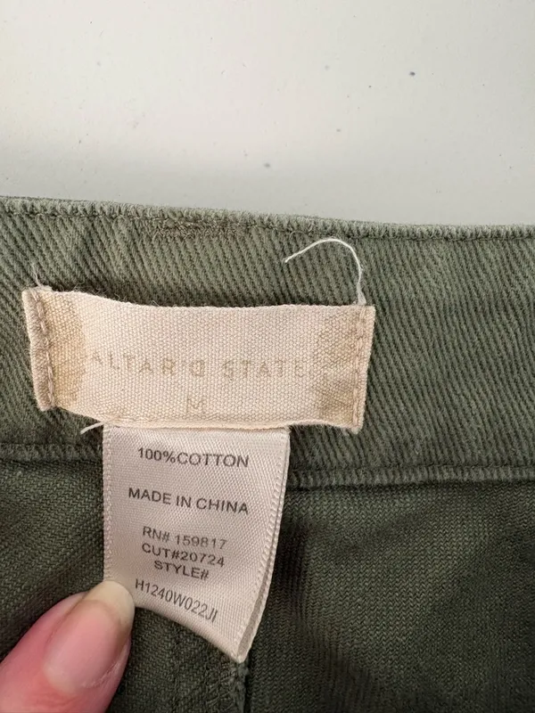 Altard state green cargo wide leg cotton Pants‎ Size Medium EUC - Image 9