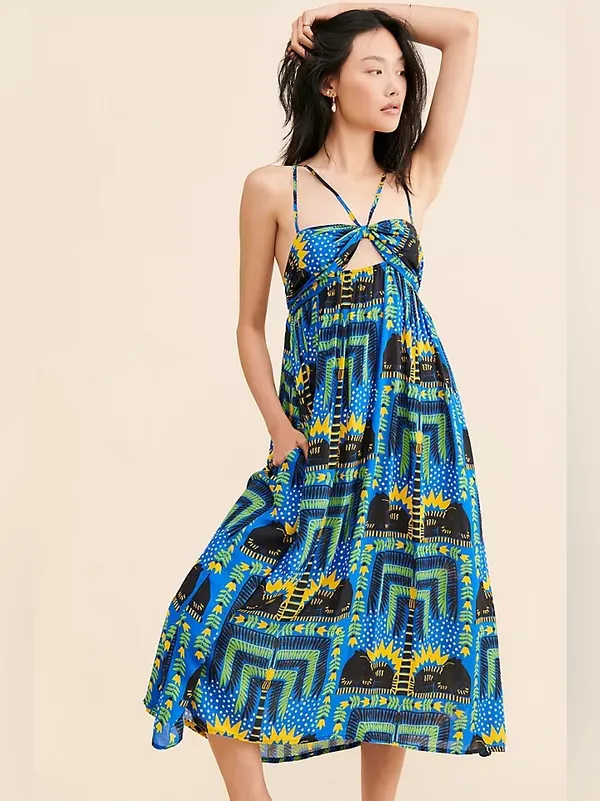 Anthropologie Joao Incerti Blue Strappy Bandeau Sun Dress - Image 7