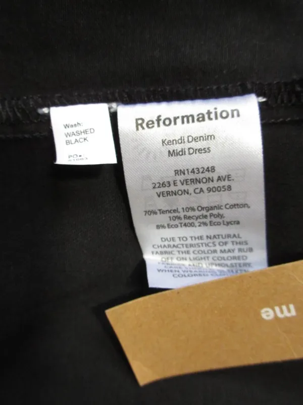 NWT Reformation Kendi Denim Midi in Washed Black Sleeveless Stretch Dress 10 - Image 9