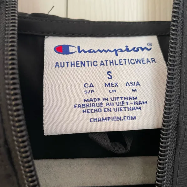 Champion Men’s Small Black Anorak Windbreaker Half Zip Hooded Pullover - Image 2