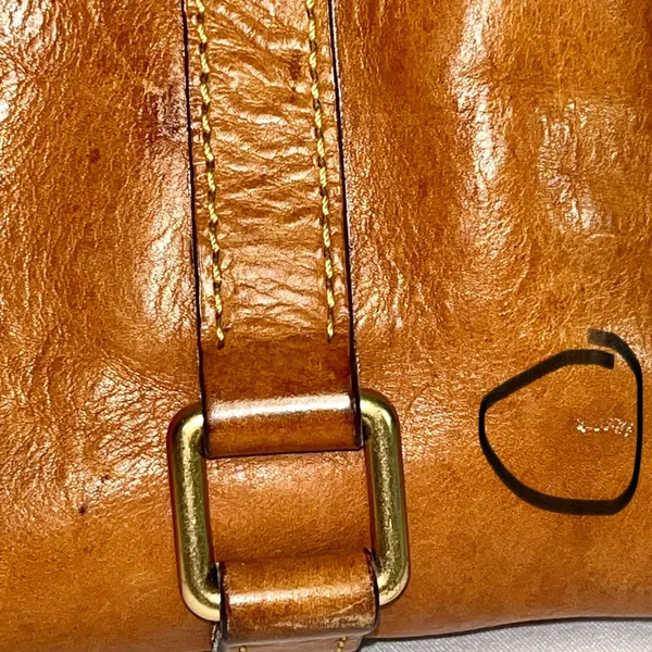 Dooney & Bourke vintage large satchel rustic in a cognac color. - Image 6