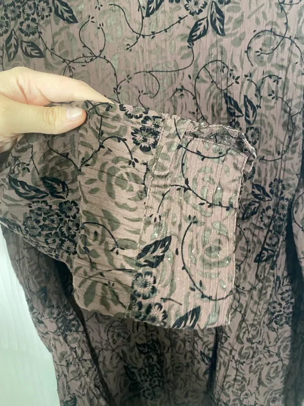 Cato Creek Brown Floral Button-Front Women's Blouse - Image 5