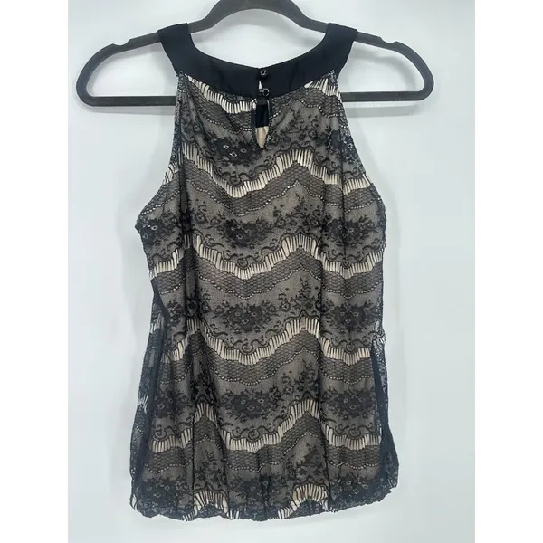 Vintage Wrapper Y2K Halter Top Black‎ Lace Whimsigoth Dark Fairy Grunge Small - Image 5