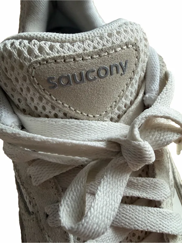 Saucony Off-White/Light Gray Mesh Athletic Sneakers - Image 9