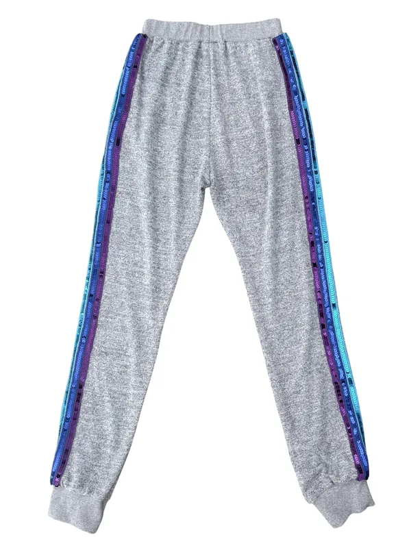 Lola And The Boys Heather Grey Rainbow Sequins Crew Neck Joggers Knit Set Small - Image 10