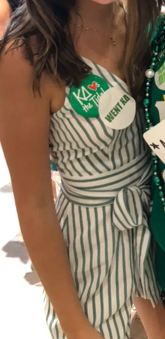 Gianni Bini Green and White Striped Romper - Image 5