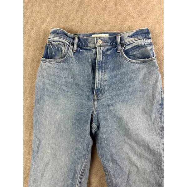 Abercrombie& Fitch Ultra High Rise 90s Straight Jeans Light Wash 30/10 Side Slit - Image 9