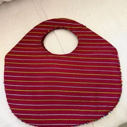 Red embroidered, beaded sequins and mirror work purse cloth clutch 10x6 inch - Image 2