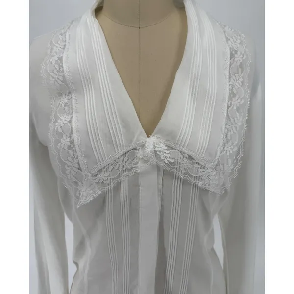 New! Reformation Vivi Cotton Voile Top In Ivory Size‎ 4 $168 - Image 9