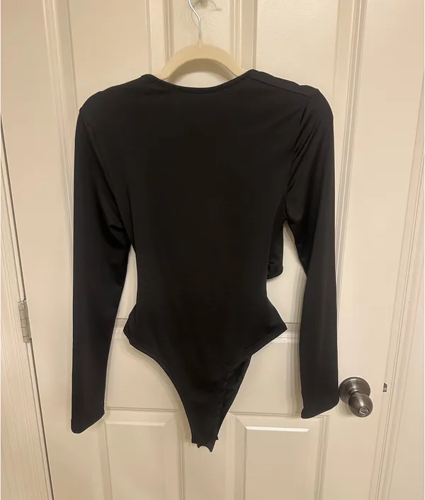 Shein Black Cutout Bodysuit - Image 3
