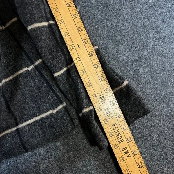 Zara Basic Womens Grey Plaid Wool Blend Swing Coat Jacket Size S Pleated Back - Image 7