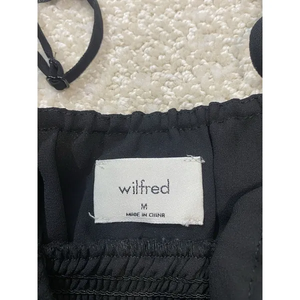 Aritzia Wilfred Black Smocked Mini Dress with Ruffle Hem Size M - Image 7