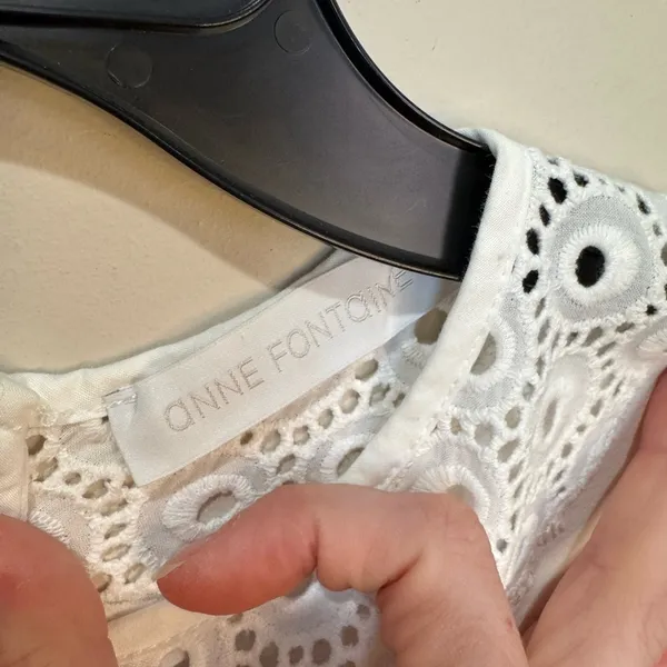 ANNE FONTAINE White Cotton Eyelet Leoncia Top Sz 40 (6-8)‎ - Image 8