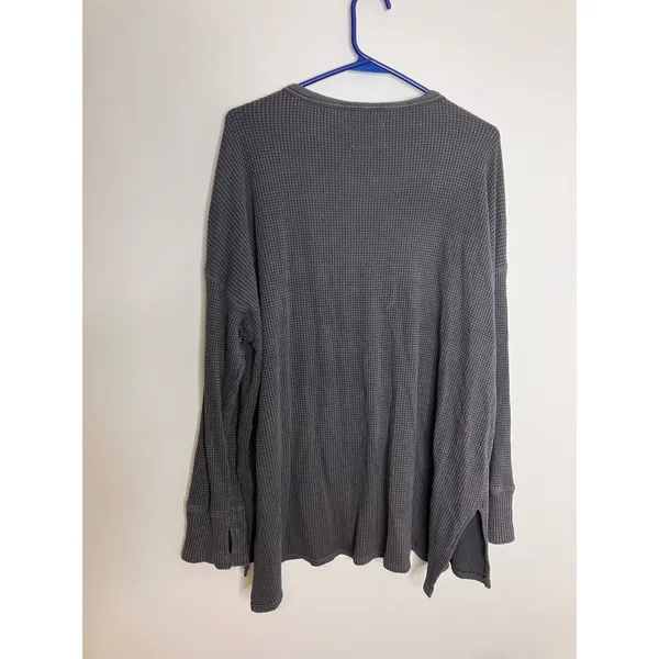 OFFLINE by Aerie Waffle Henley Women XL Gray Excellent Thumbhole 2162-1396 - Image 7