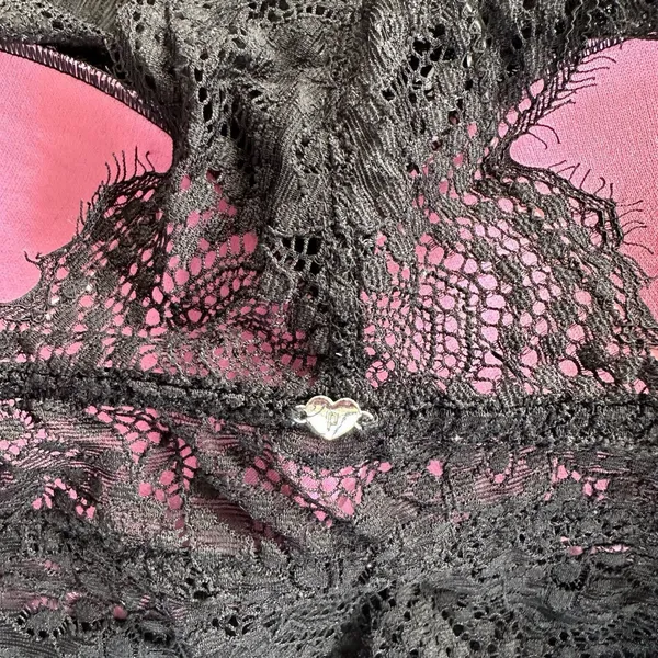 PINK Victoria’s Secret High Neck Lace Racerback Push Up Bra XS - Image 6