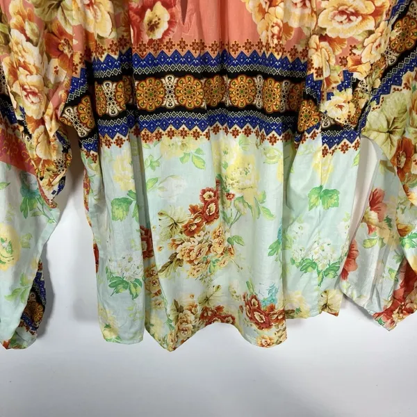 Tolani Tunic Top Size XS Floral 100% Modal Colorful Long‎ Sleeve Boho Peasant - Image 8