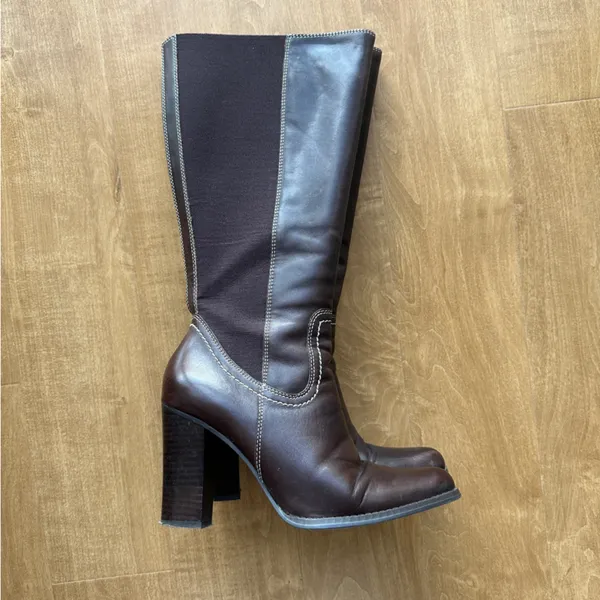 Franco Fortini Women Donna Mid-Calf Heeled Leather Boots, Y2K, Brown, Size 7.5M - Image 16
