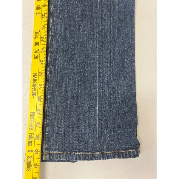 SEVEN7 Bootcut Jeans Women 32 Blue Boot Stretch Medium Wash Embroidered Low Rise - Image 6