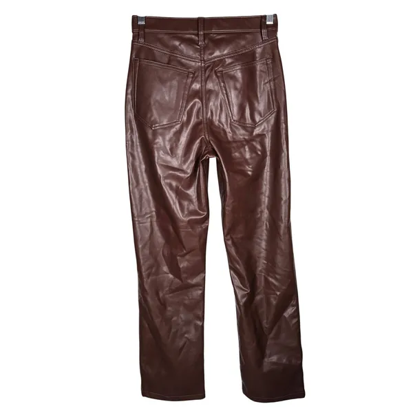 Abercrombie & Fitch 90s Straight Ultra High Rise Faux Leather Pants Brown 27/4S - Image 2