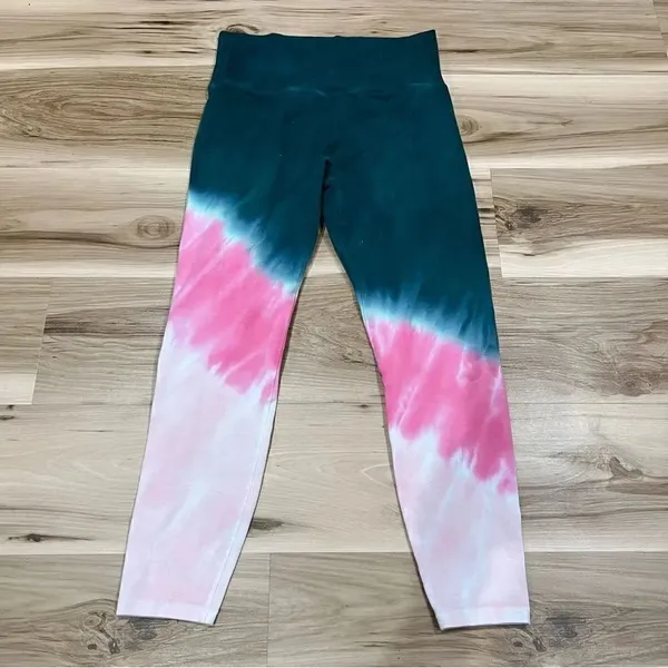 WILDFOX High Waisted Riley 7/8 Leggings In Watermelon Tie Dye Women’s Large - Image 2