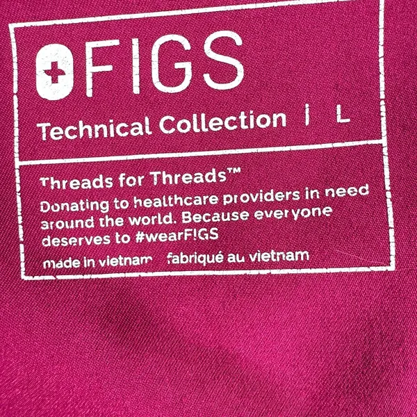 Figs Women's Casma Three Pocket Scrub Uniform Top Shirt Dark Magenta Size L - Image 2