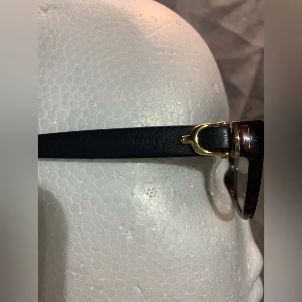 Gucci Dark Tortoise Leather Frames - Image 6