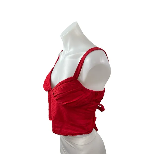 Princess Polly Prevost Ruched Clip Dot V Neck Sleeveless Crop Cami Tank Top Sz 0 - Image 2