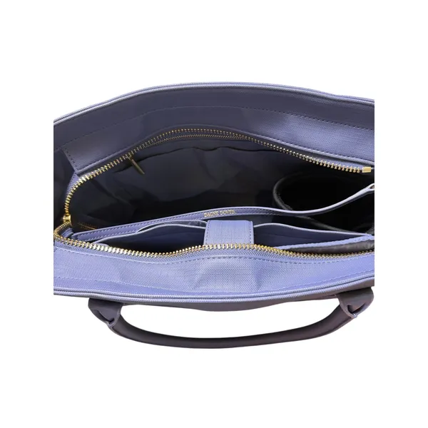 Dagne Dover Signature Legend Coated Canvas Tote Blue - Image 8