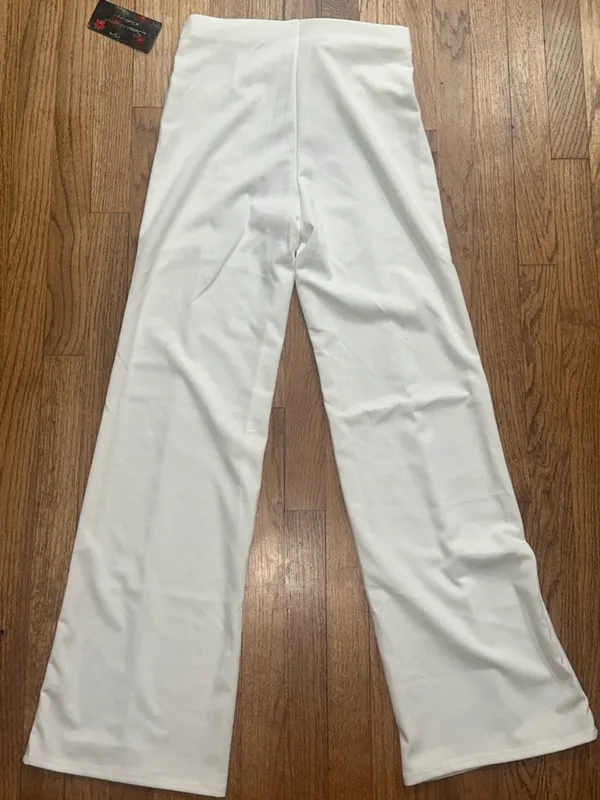 Sensational Collection White High-Waist Sailor Style Wide Leg Pants Large NWT - Image 5