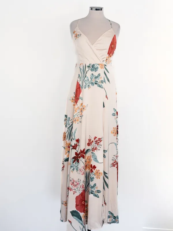Lulus - Still The One Floral Faux Wrap Gown In‎ Cream Floral Print - Image 2