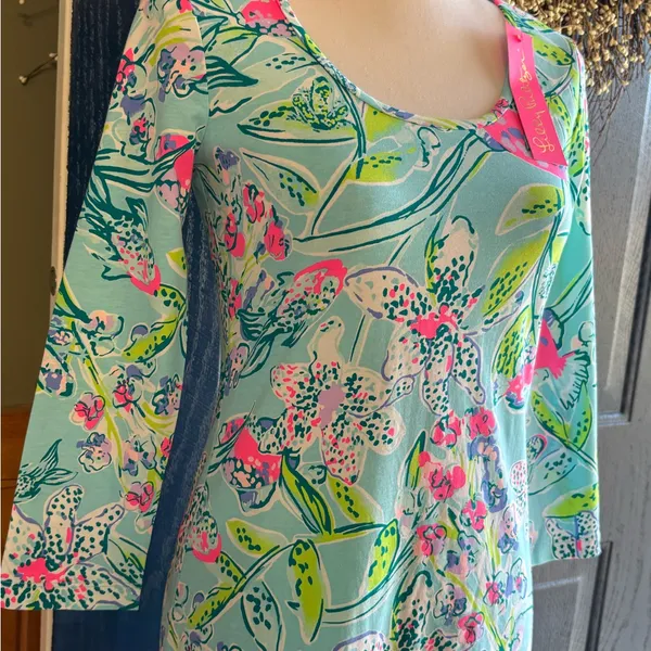 Lilly Pulitzer Bali Blue Beacon Long Sleeve Dress size XS NWT - Image 2
