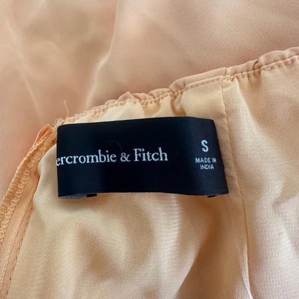 New Abercrombie‎ Fitch Orange Spaghetti Strap Ruched Side Slit Midi Dress Small - Image 11