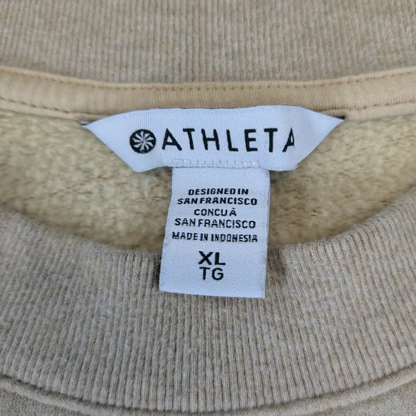 Athleta Coaster Luxe Sweatshirt XL Oatmeal Heather Raglan Cropped 414588 HO24 - Image 4