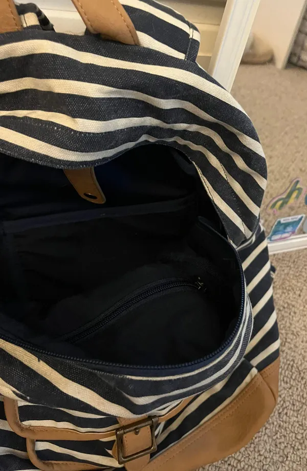 Stripped vintage back pack Blue - Image 5