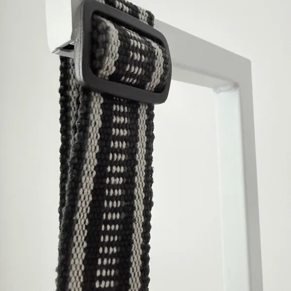 Black‎ Gray Striped Woven Crossbody Bag Multi-Pocket Travel Purse Boho Grunge - Image 4