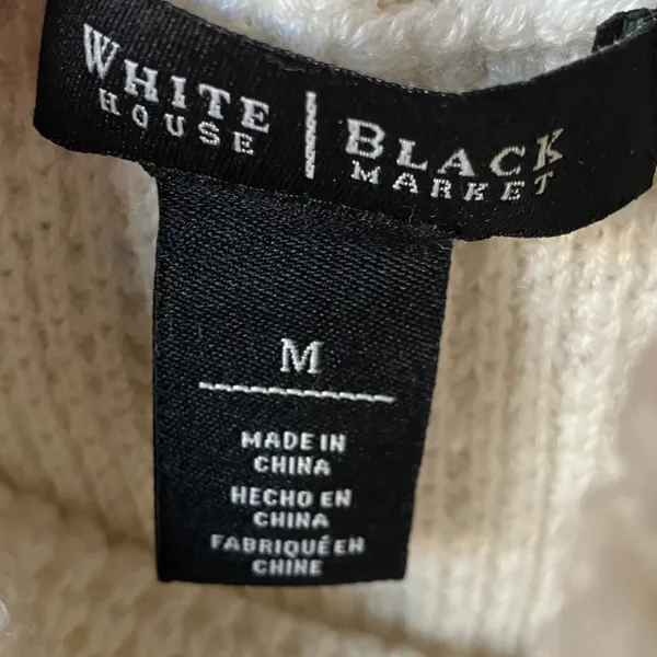 FINAL MARKDOWN White House Black Market Soft Cream cowl neck Sweater medium - Image 2