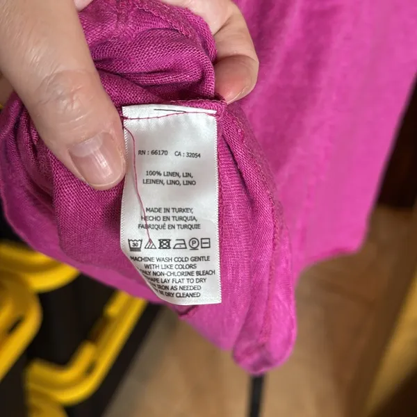Anthropologie Maeve Fuchsia Linen Back Twist Tie Top Size Large - Image 10