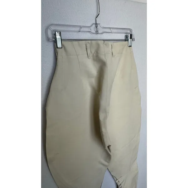 1970s Vintage Equestrian Riding Breeches Cream XXS XS Side Zip Jodhpurs - Image 15