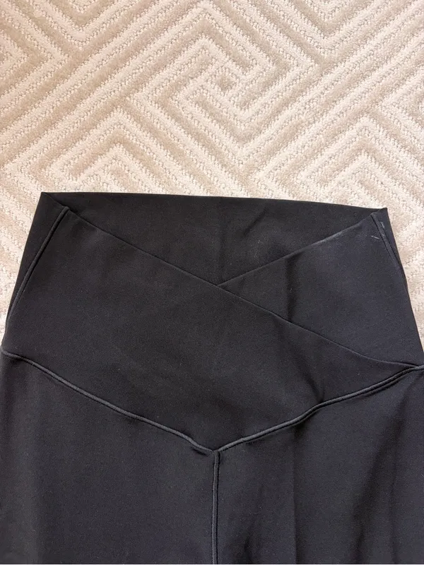 Aerie High Waisted Crossover Flare Legging Black - Image 6